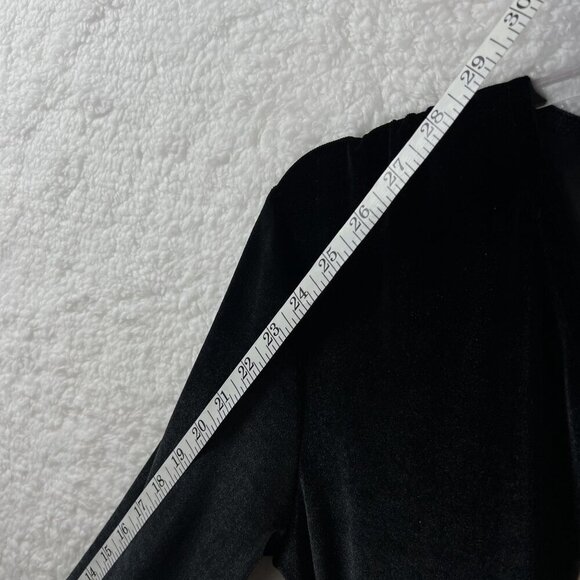 NWT Nasty Gal Black Velvet Long Sleeve Wrap Dress 8 Chic Witchy Business Career - Picture 11 of 16